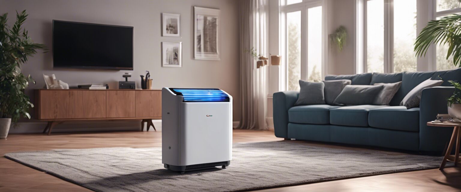 UV-C air sterilizer in use