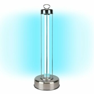 UV sanitizer lamp with blue light glow